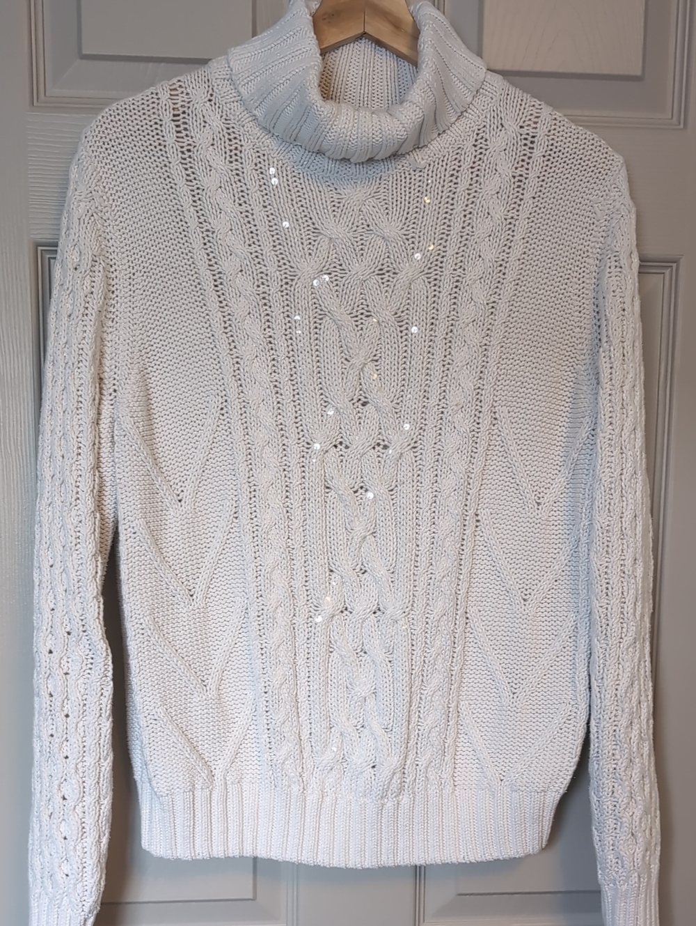 Tabi Cable Knit Turtleneck Sweater in Cream